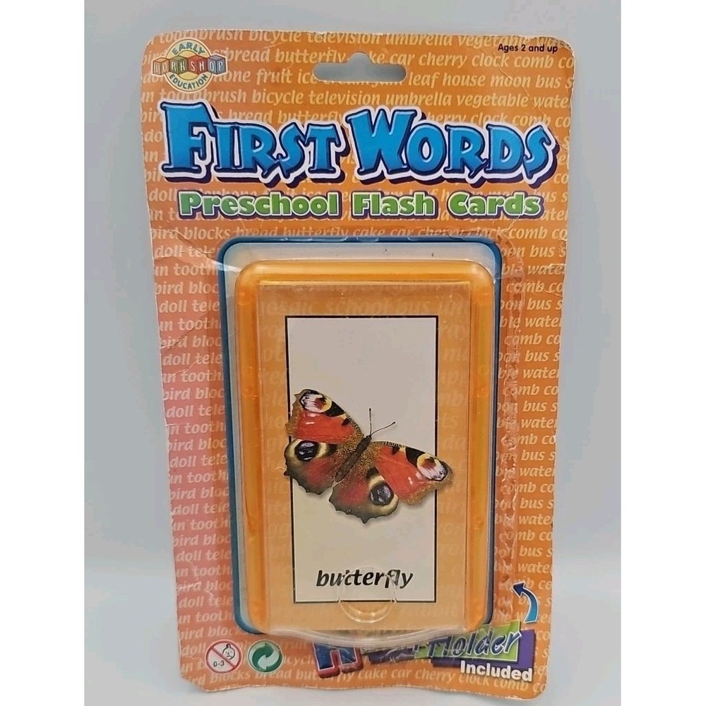 Vtg. Quizzical Card Education Home Schooling Easy Level Learning Cards & Holder